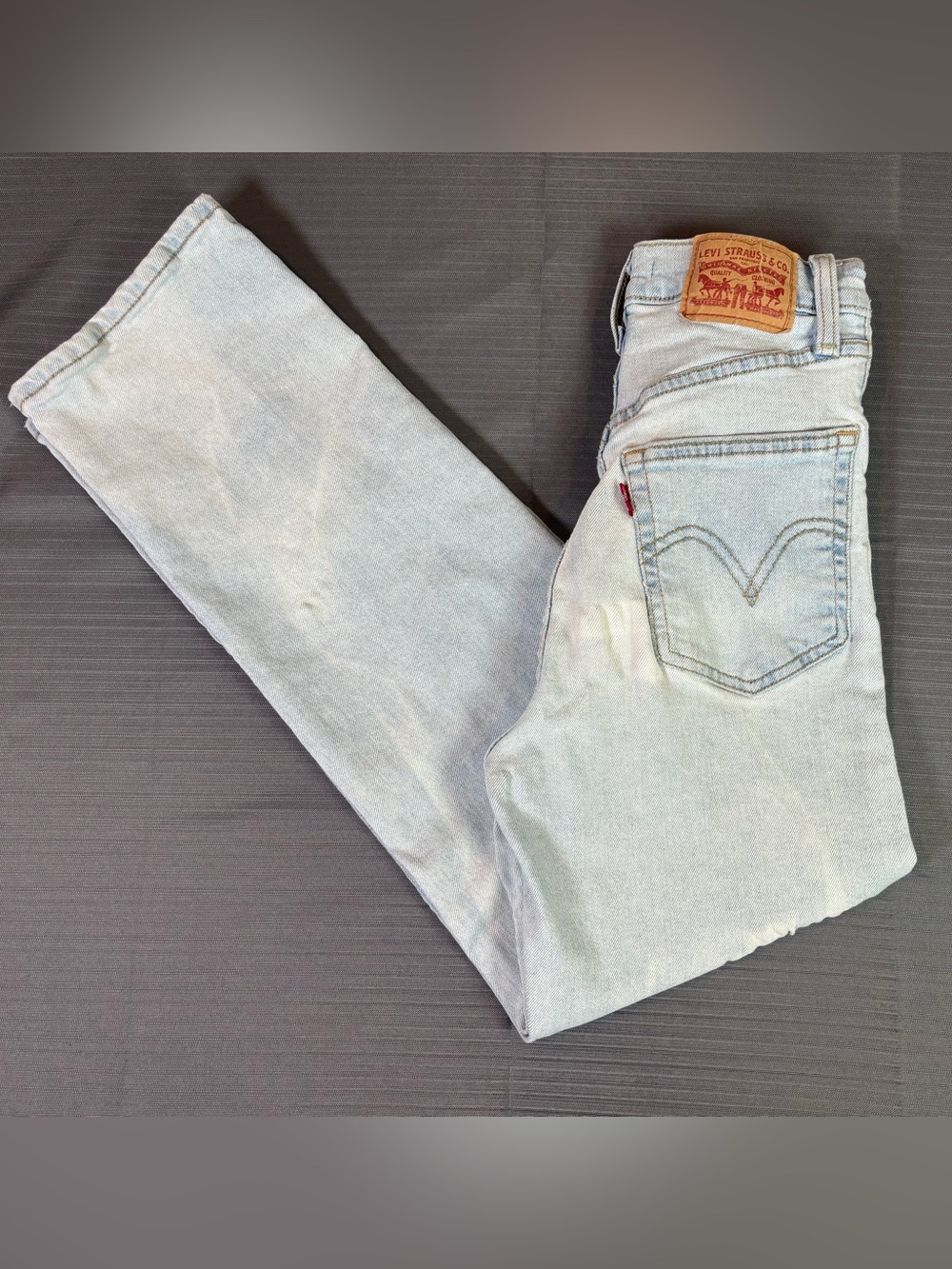 Levi’s Ribcage Straight Ankle Jeans W25 Light Wash High Rise Button Fly
